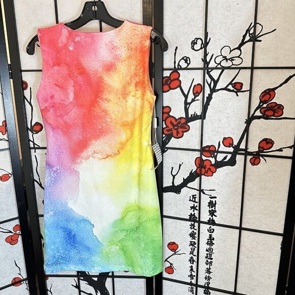 MOSCHINO COUTURE Crowned Tie-Dye Elephant Tank Mini Dress Sleeveless Size S - Picture 7 of 7